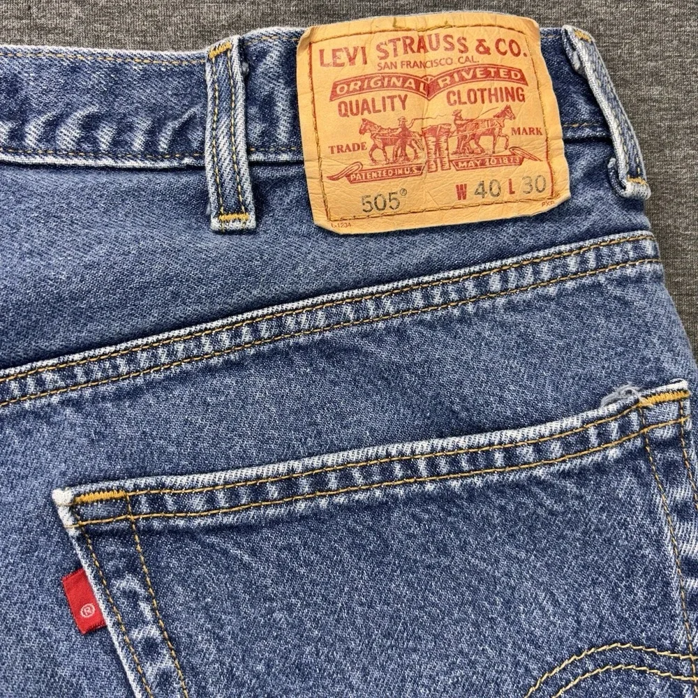 VTG Levis 505 Jeans Mens‎ 40x30 Blue Denim Regular Straight Fade Workwear Y2K